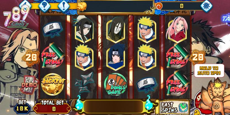 Naruto Slots dựa trên cảm hứng từ tác phẩm huyền thoại shounen